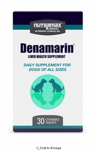 Nutramax Denamarin Liver Health Supplement for Dogs, 30 Chewable Tablets.