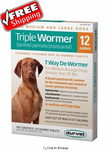 Triple Wormer for Medium & Large Dogs 12pk